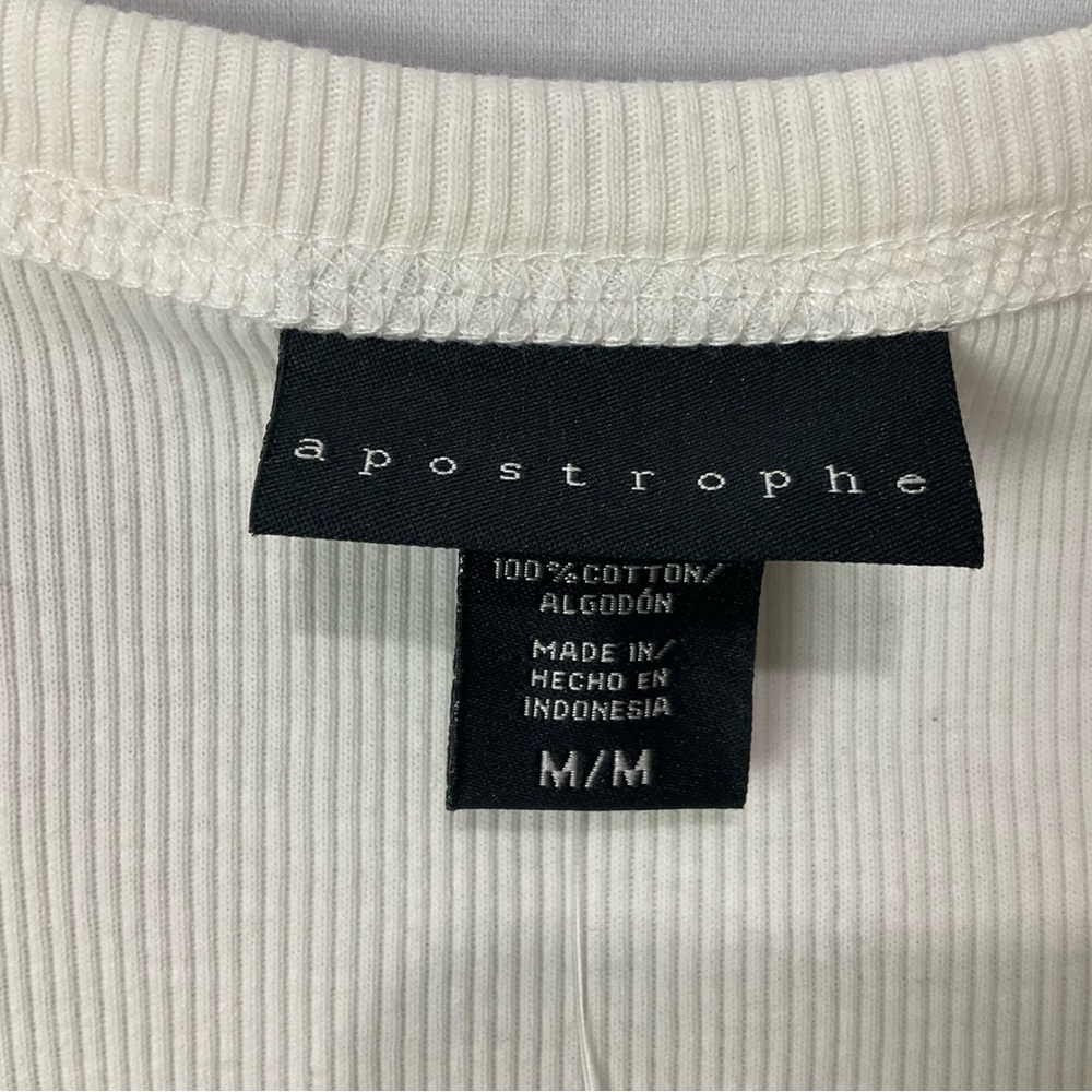 Apostrophe Ribbed Tank Tee, Size M - Picture 9 of 11